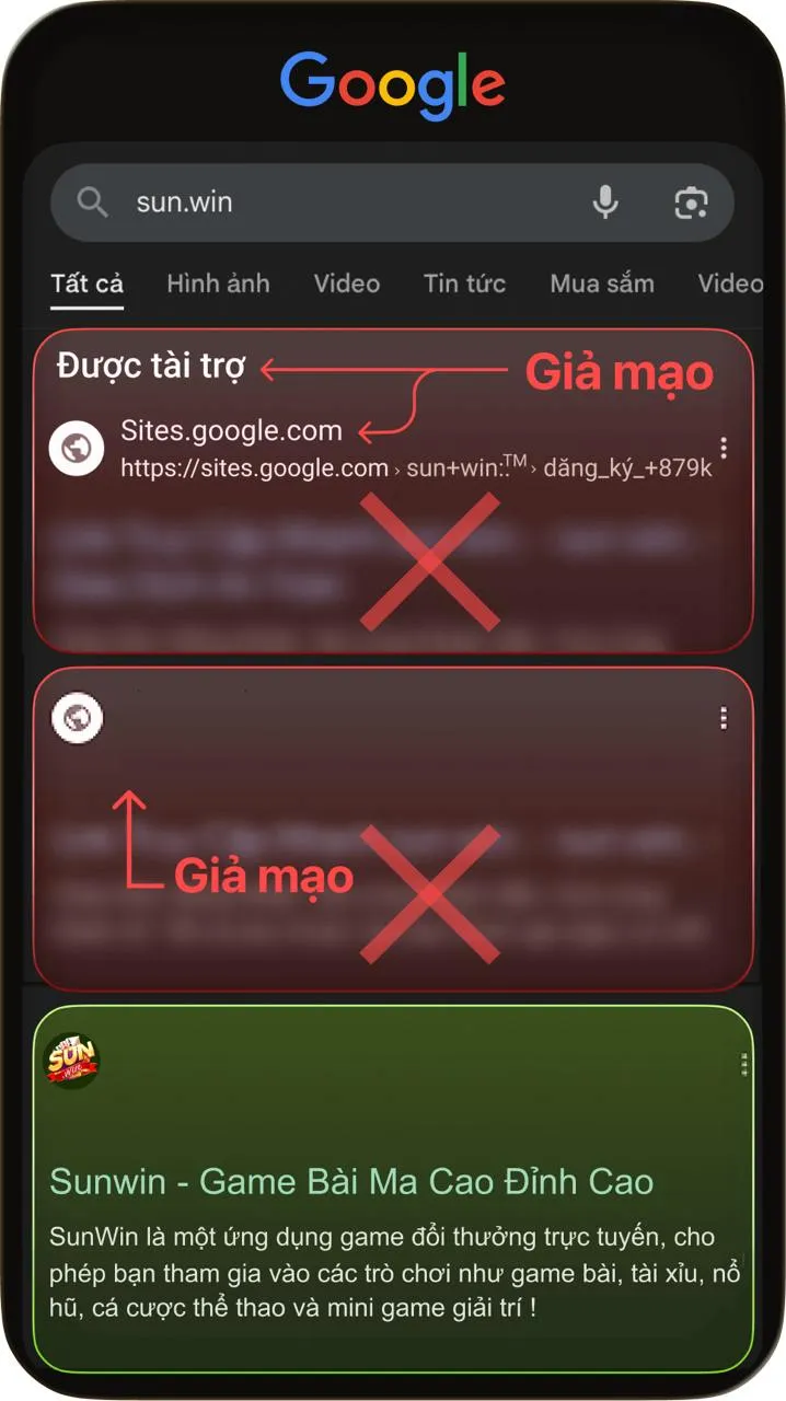 phân biệt website Sunwin thật